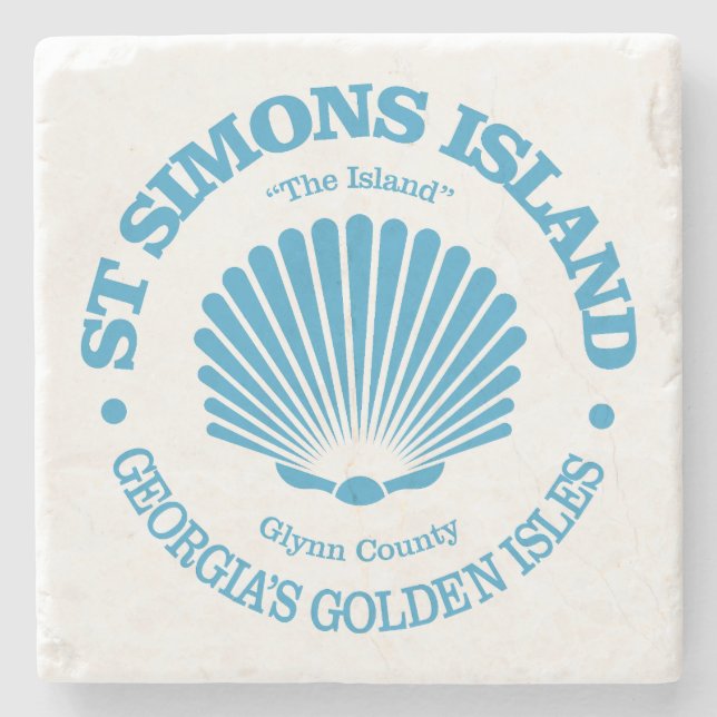 St Simons Island (seashell) Stone Coaster (Front)