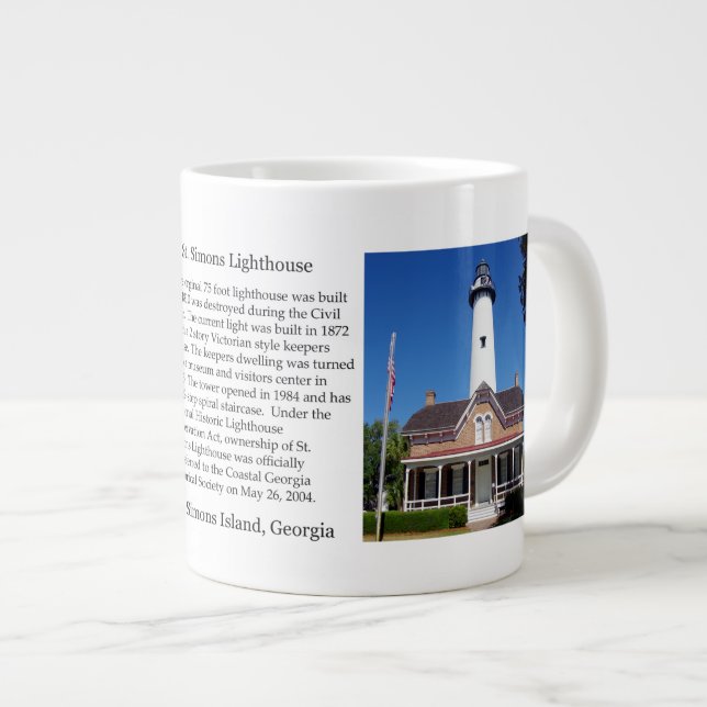 St. Simons Lighthouse history specialty mug (Front Right)