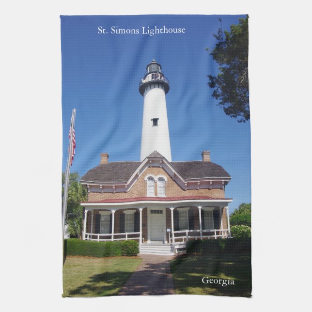 St. Simons Lighthouse kitchen towel (Vertical)