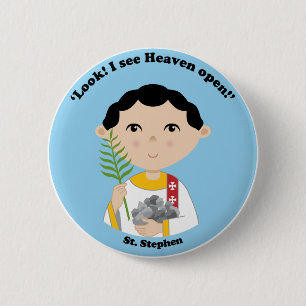 St. Stephen 2 Inch Round Button