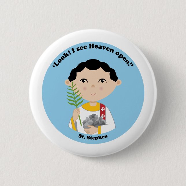 St. Stephen 2 Inch Round Button (Front)