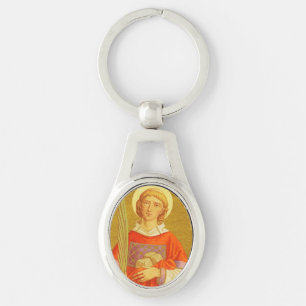 St. Stephen the ProtoMartyr (PM 08) Oval Metal Keychain