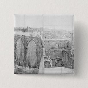 St. Stephen's, House of Lords after the fire 2 Inch Square Button