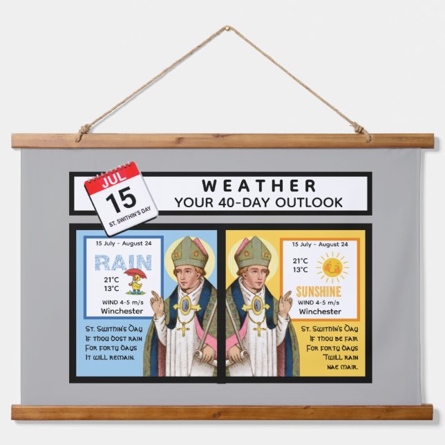 St. Swithin's Day Weather Forecast Hanging Tapestry (Front)