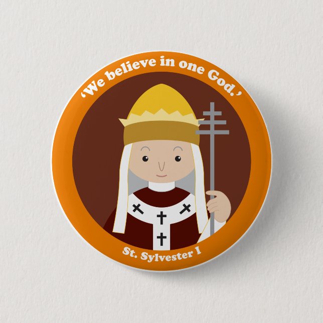 St. Sylvester I 2 Inch Round Button (Front)