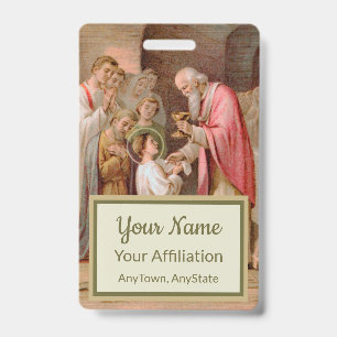 St. Tarcisius Receiving the Eucharist (BL 02) Badge