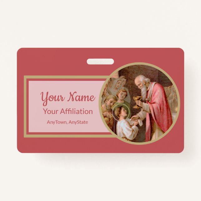 St. Tarcisius Receiving the Eucharist (BL 02) Badge (Front)