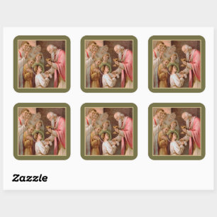 St. Tarcisius Receiving the Eucharist (BL 02) Square Sticker