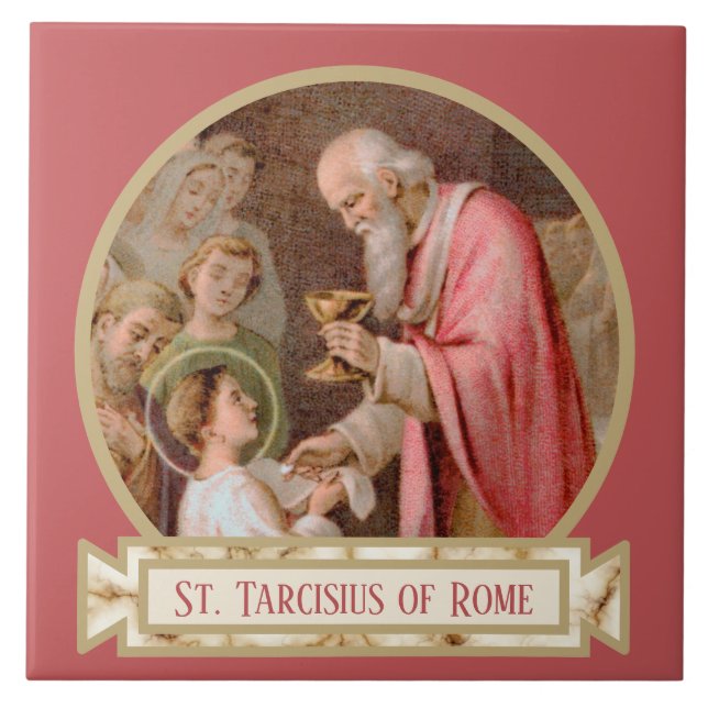 St. Tarcisius Receiving the Eucharist (BL 02) Tile (Front)