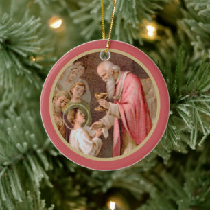 St. Tarcisius Receiving the Eucharist (BL 02) x2 Ceramic Ornament