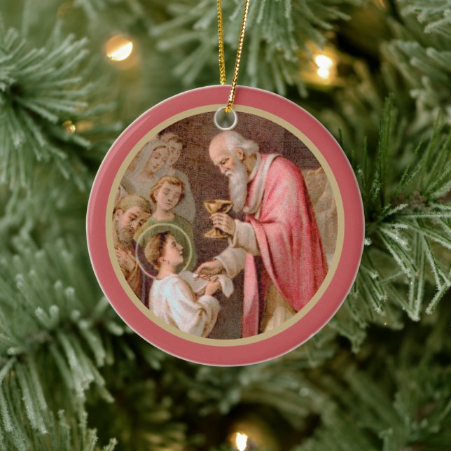 St. Tarcisius Receiving the Eucharist (BL 02) x2 Ceramic Ornament (Tree)