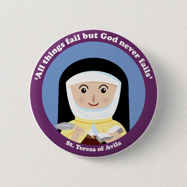 St. Teresa of Avila 2 Inch Round Button (Front)