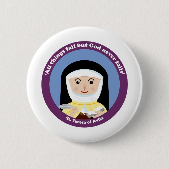 St. Teresa of Avila 2 Inch Round Button (Front)