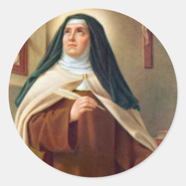St. Teresa of Avila Carmelite Nun Classic Round Sticker (Front)