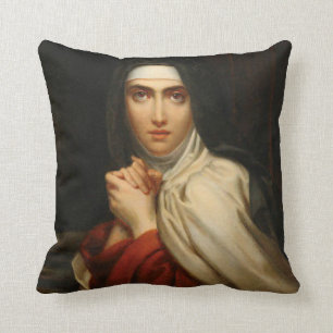 St. Teresa of Avila Carmelite Nun Throw Pillow