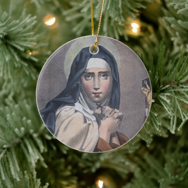 St. Teresa of Avila (M 008) Circular Ceramic Ornament (Tree)