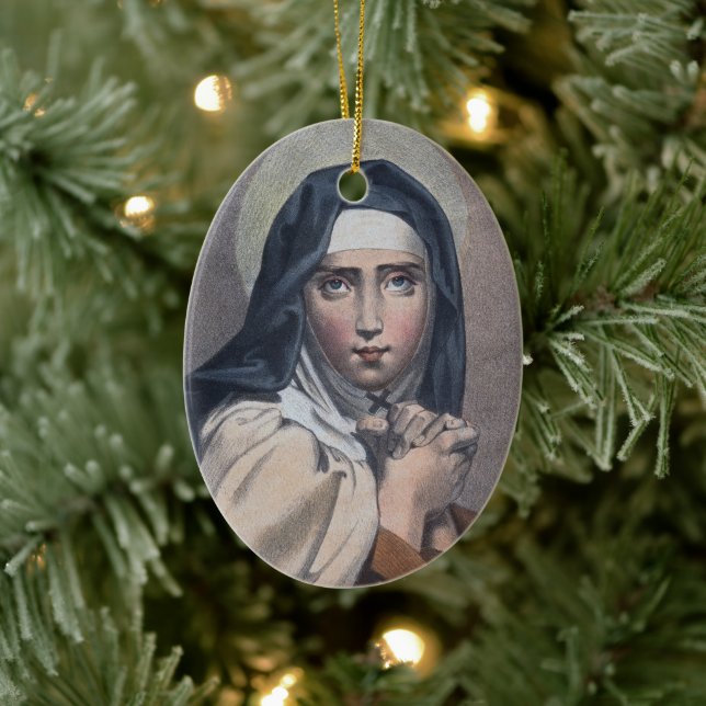 St. Teresa of Avila (M 008) Oval Ceramic Ornament (Tree)