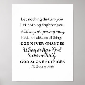 St. Teresa of Avila Quote Art Poster Print