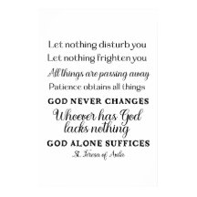 St. Teresa of Avila Quote Art Poster Print 