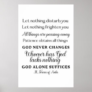St. Teresa of Avila Quote Art Poster Print 