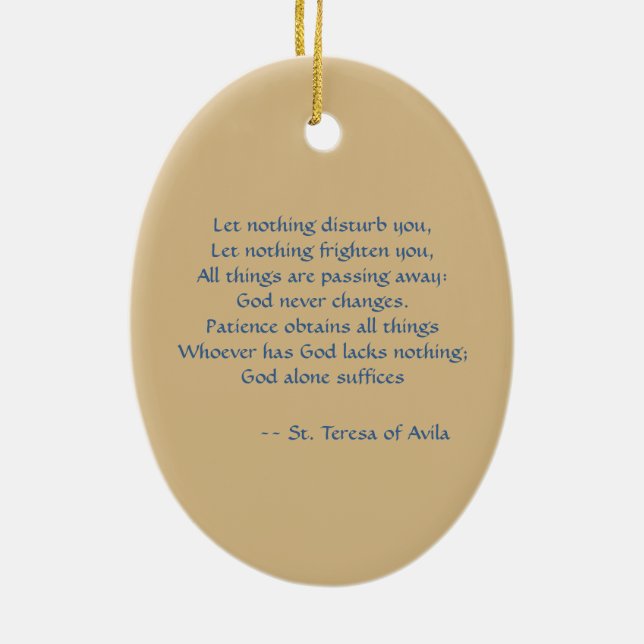 St. Teresa of Avila (SAU 28) Oval Ceramic Ornament (Back)