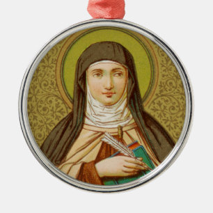 St. Teresa of Avila (SNV 27) Premium Round Metal Ornament