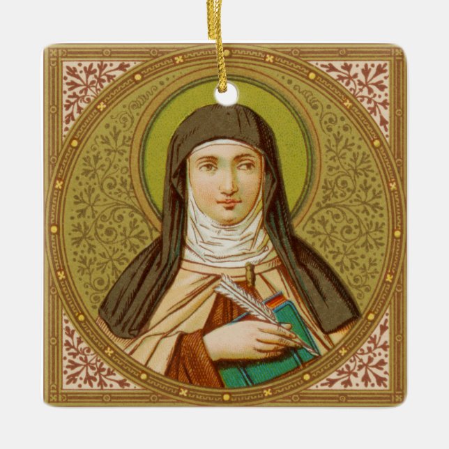 St. Teresa of Avila (SNV 27) Square Ceramic Ornament (Front)