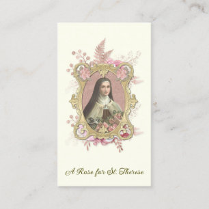 St. Therese Carmelite Nun Roses Religious Poem Business Card