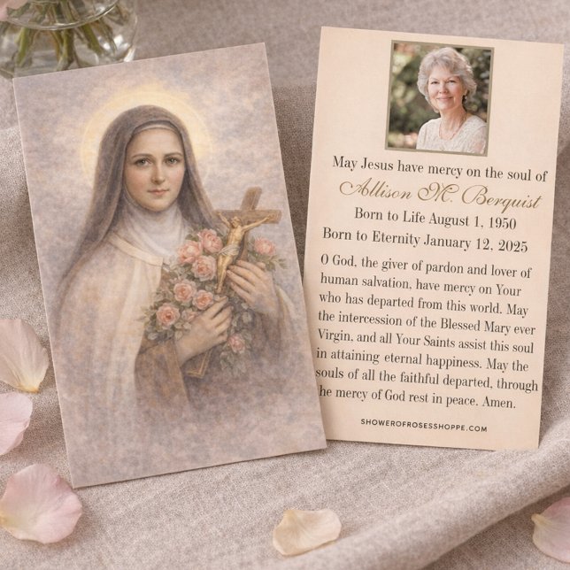 St. Therese Catholic Funeral Memorial Holy Card - (Creator Uploaded)