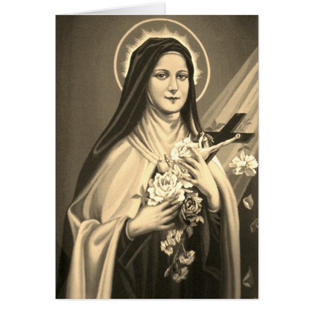 St Therese de l'enfant Jésus peu de sépia de fleur (Devant)