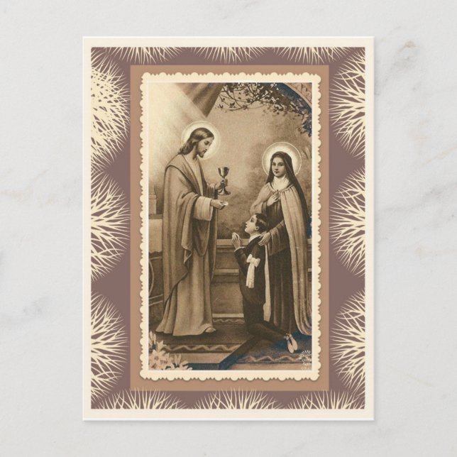 St. Therese First Holy Communion Boy Jesus Postcard (Front)