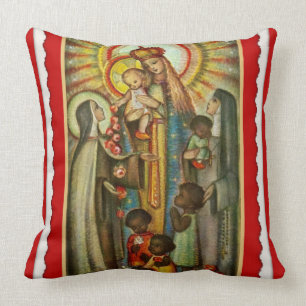 St. Therese Katherine Drexel Mary Roses Children Throw Pillow