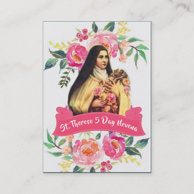 St Therese les petites cartes de Novena de fleur (Devant)