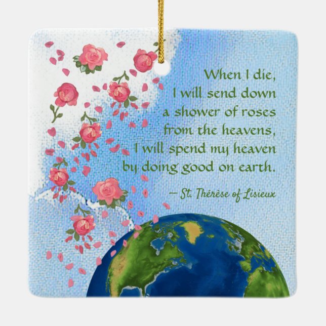 St. Therese of Lisieux (BJE 01; the Americas) Ceramic Ornament (Back)