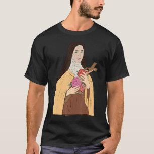 St Therese Of Lisieux Kids Little Flower Rose Cath T-Shirt