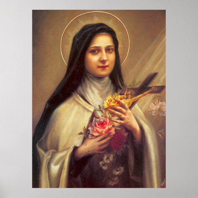 St. Therese of Lisieux Little Flower of Jesus Rose Poster (Front)