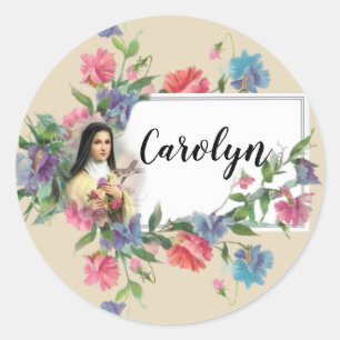 St. Therese of Lisieux Personalized Classic Round Sticker