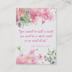 St. Therese of Lisieux Quote Roses Holy Card