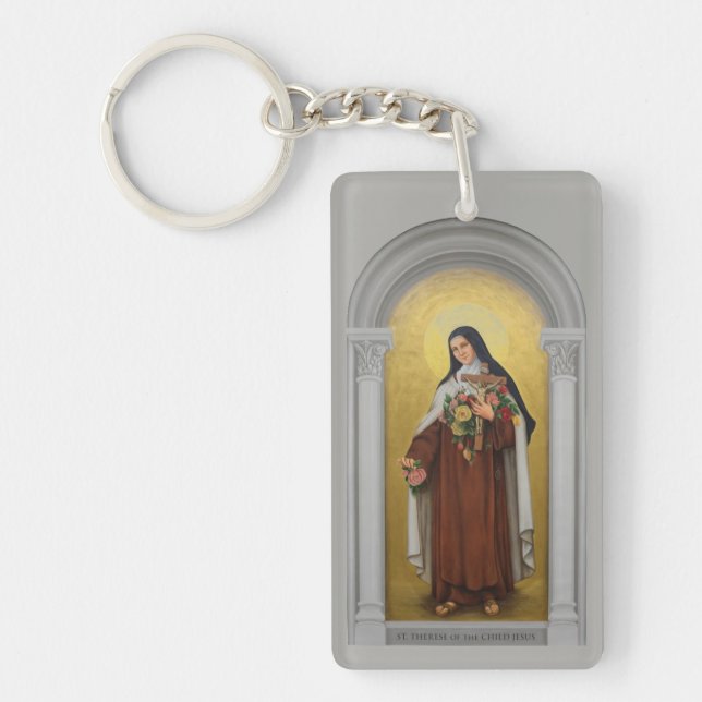 St. Therese of the Child Jesus Painting Keychain (Front)