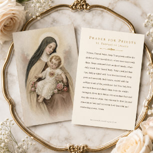 St Therese Prayer for Priests Catholic Holy Card