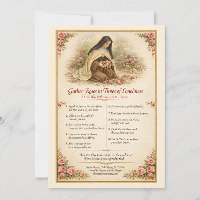 St. Therese Reflection Prayer Roses  (Front)