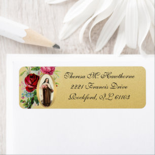 St Therese Rose Gold Élégant catholique
