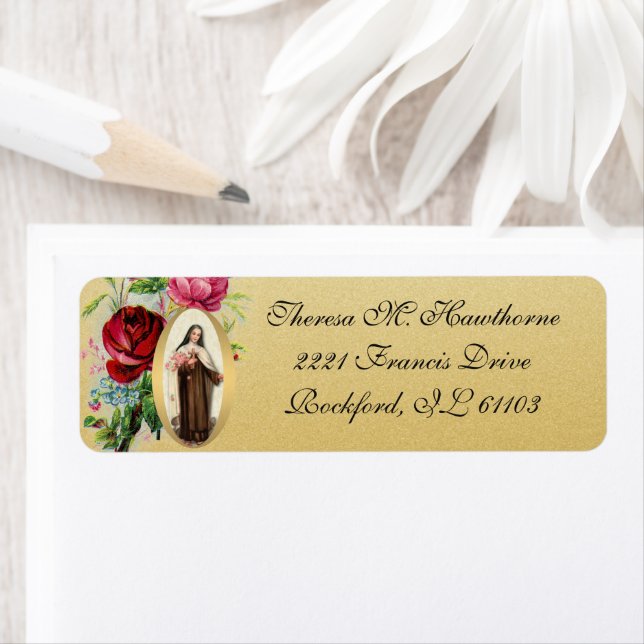 St. Therese Roses Gold  Elegant  Catholic (Insitu)