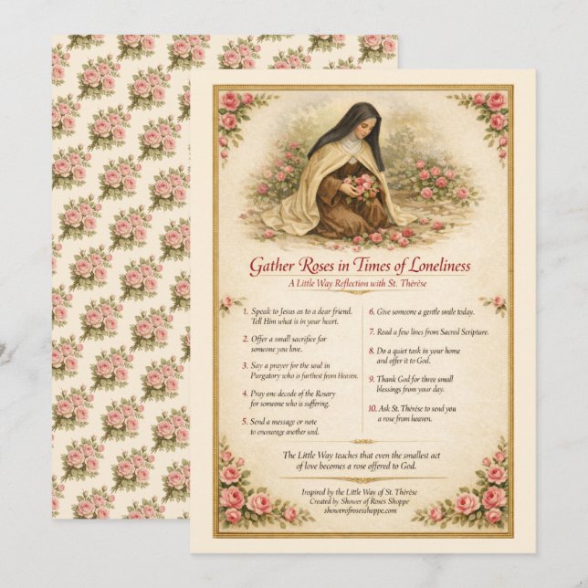 St. Thérèse the Little Flower Prayer Inspiration Card (Front/Back)