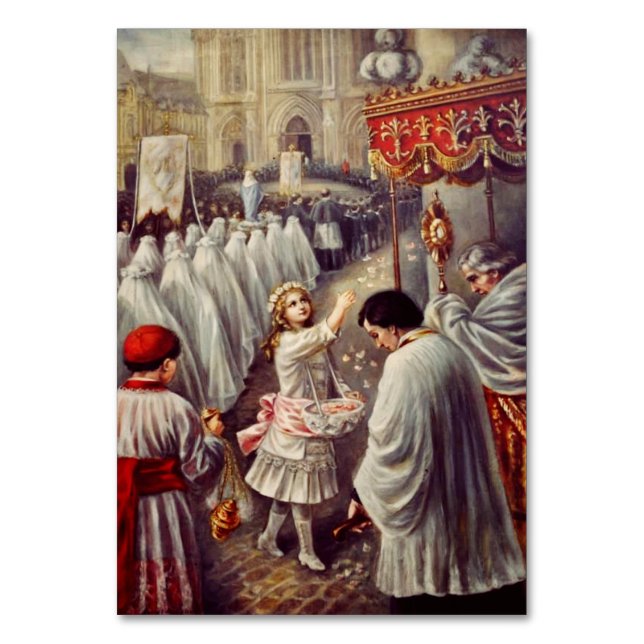 St. Therese Throwing Roses Corpus Domini Fine Art  Table Number (Front)