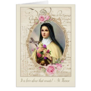 St Therese w/Roses de cru de personnaliser
