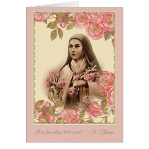 St Therese w/Roses de cru de personnaliser