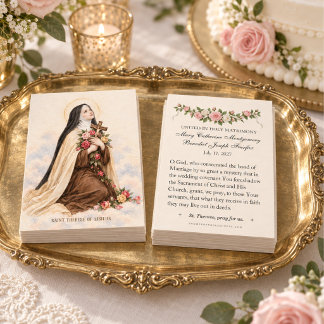 St. Therese Wedding Prayer Card, Little Flower 
