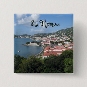 St. Thomas 2 Inch Square Button
