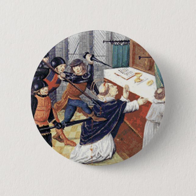 St. Thomas a Becket 2 Inch Round Button (Front)